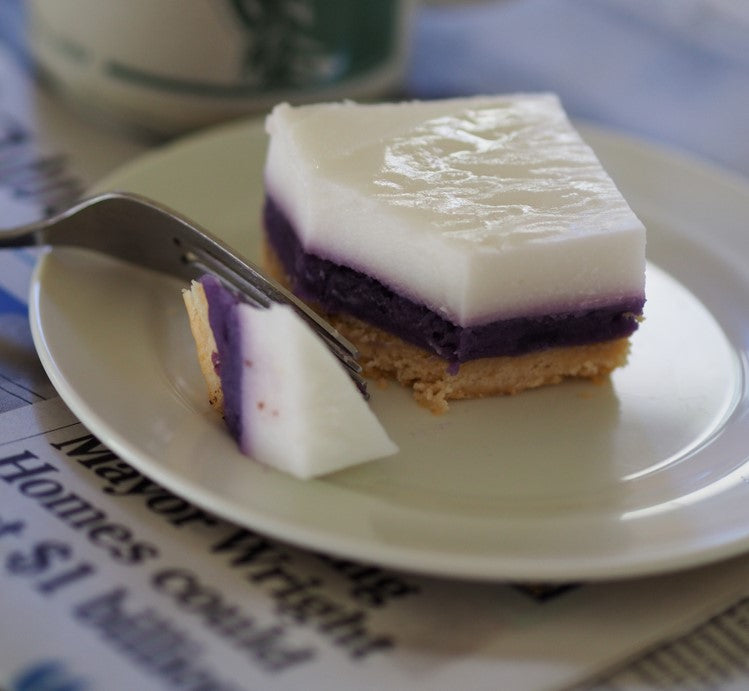 Okinawan Sweet Potato Haupia Macadamia Nut Pie