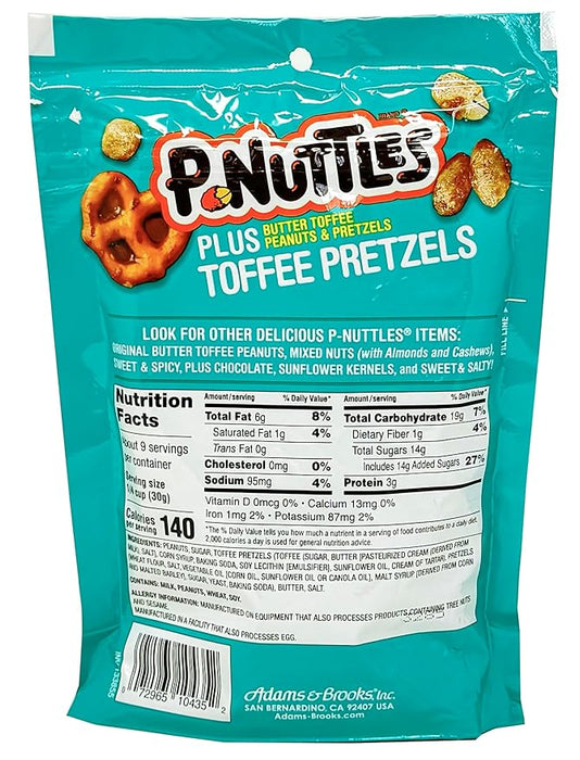 P-Nuttles Plus Toffee Pretzels Butter Toffee Peanuts Snack Mix