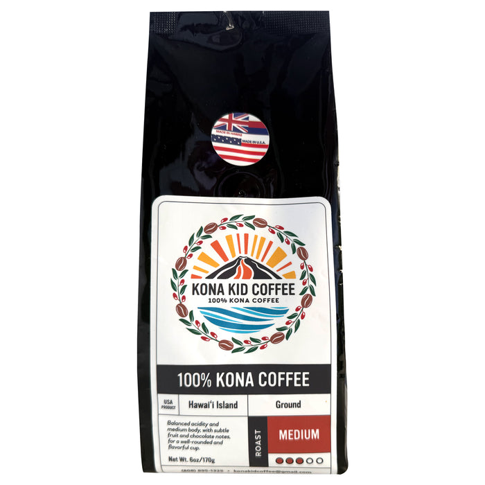 Kona Kid 100% Kona Coffee - Medium and Dark Roast: Hawaiian Coffee