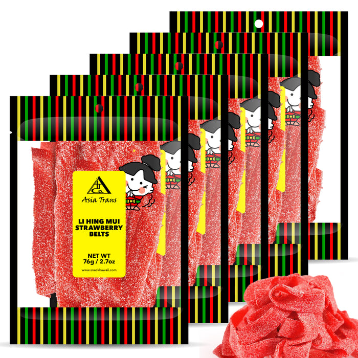 Li Hing Mui Strawberry Belts: Hawaiian Candy