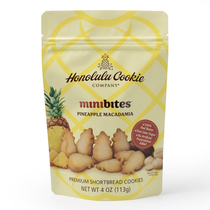 Honolulu Cookie Company Pineapple Macadamia Mini Bites Shortbread Cookies