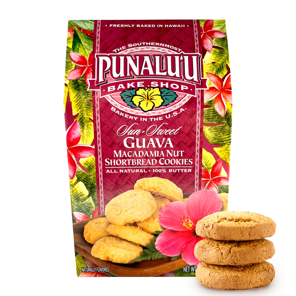 Punalu'u Bakery Gourmet Guava Macadamia Nut Shortbread Cookies — Snack ...